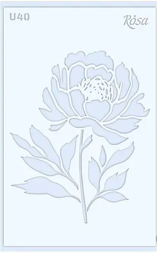 Трафарет багаторазовий універсальний №U40 серія Квіти 13х20 прозорий 0,5мм Rosa TALENT - фото 1