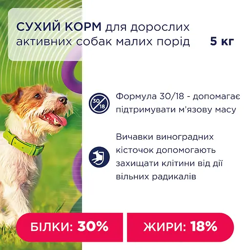 Сухой корм для взрослых активных собак малых пород Club 4 Paws Premium Active 5 кг5 кг - фото 4