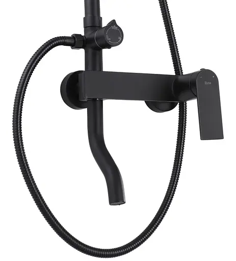 Душова система Rea Storm 2.0 black з виливом REA-P9532, Чорний матовий - фото 3