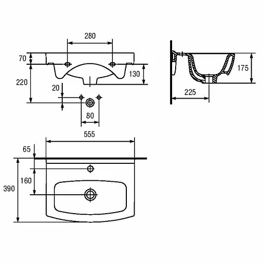 Умивальник меблевий Cersanit Cersania New 55 см без коробки K11-0045/K11-0164, Білий - фото 3