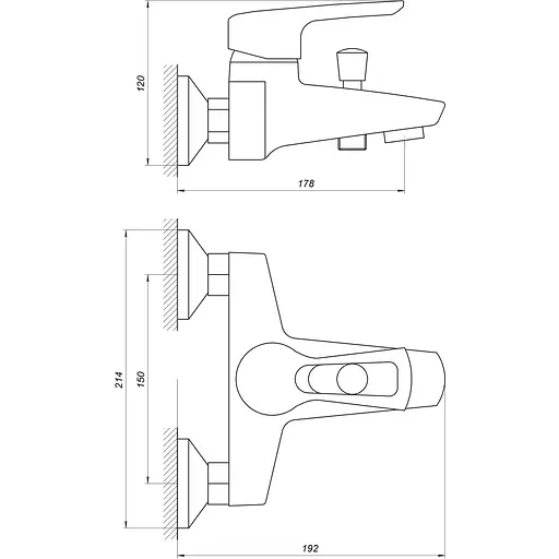 Смеситель для ванны Cristal Seva GSV-102 000008208 Хром - фото 2