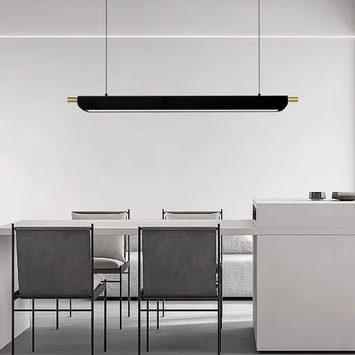 Линейный светильник LED в черном корпусе 118 см с деревянным декором | Line F | Ст. H40L-1200 BK - фото 3