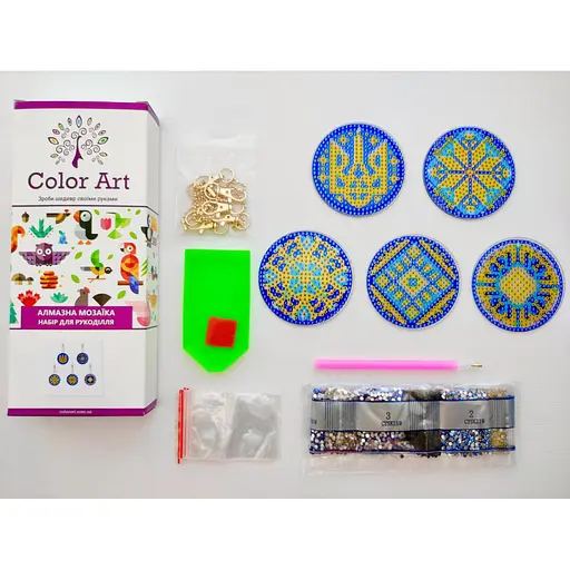Набор брелков алмазная выкладка Украинские орнаменты ColorArt BR39, 5 штук - фото 2