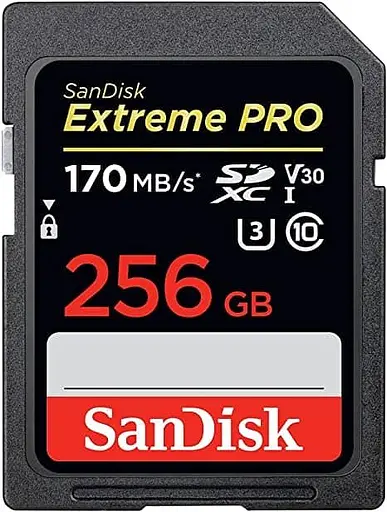 Карта памяти Sandisk 256GB SD C10 UHS-I U3 R200/W140MB/s Extreme Pro V30 (SDSDXXD-256G-GN4IN) - фото 1