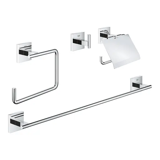 Набір аксесуарів 4 в 1 для ванної кімнати Grohe QuickFix Start Cube 41115000, Хром - фото 1
