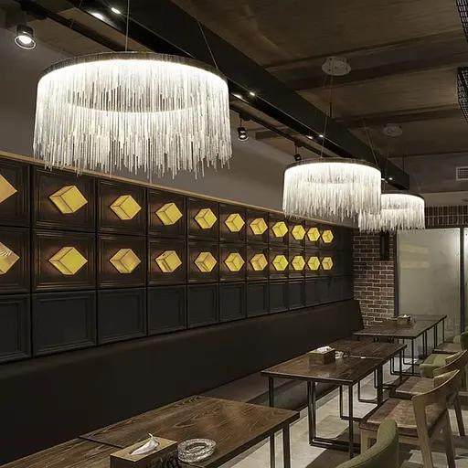 Хромована люстра з ланцюжками Ø 80 см | Арт. SP 07-800 | Line F - фото 5