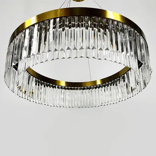 Люстра у латунному кільцевому корпусі з кришталем Ø 80 см | Line F | Арт. MJ310-800 AB - фото 6