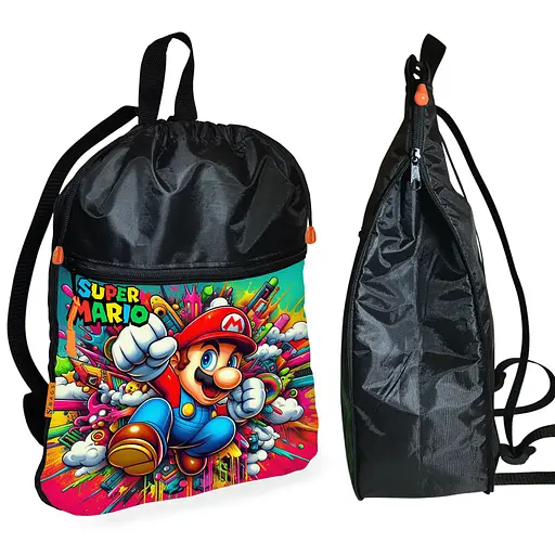 Рюкзак-мешок для обуви,спортивной формы Супер Марио "Super Mario" детская сумка для сменки (01319)