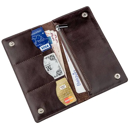Мужской кожаный кошелек Shvigel 19х9.5х1 см acs0016051 - фото 3