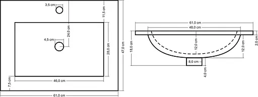 Умивальник Rea Dafne 60 виразний білий REA-U0786, Білий - фото 3