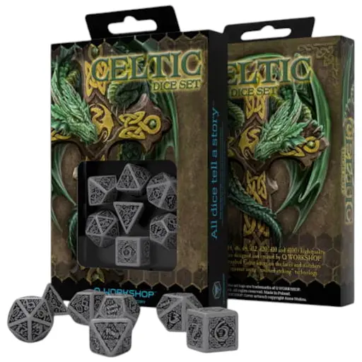 Набір кубиків Celtic 3D Revised Gray & black Dice Set , 7 шт. (SCER12)