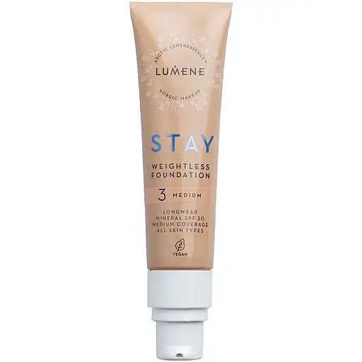 Стійка тональна основа Lumene Stay Weightless SPF 30 відтінок 3 (Medium) 30 мл - фото 1