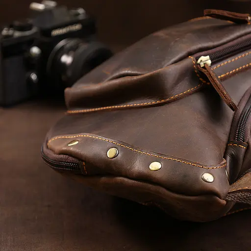 Кожаная мужская сумка через плечо Vintage 26х44х8,5 см sum0015591 - фото 10