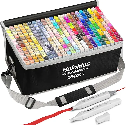 Набор маркеров Halobios 264 цветов, перманентные спиртовые маркеры - фото 5