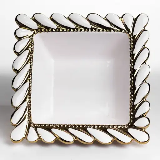 Тарелка глубокая фарфоровая Yiwu Tiffany квадратная 26х26х8 см сервировочная для подачи первых блюд салатов ML2009 - фото 4