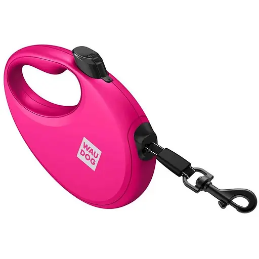 Повідець-рулетка для собак Waudog R-leash з контейнером для пакетів, світловідбивна стрічка, L, до 40 кг, 5 м, рожевий - фото 3
