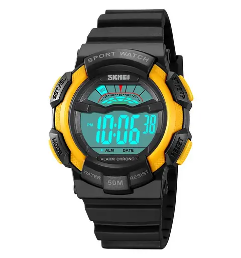 Чоловічий спортивний годинник Skmei 2153 (Чорний з жовтим) - фото 3