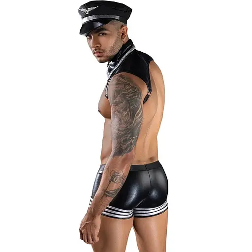 Чоловічий еротичний костюм пілота JSY Чарівний Вільям One Size, топ, шорти, кепка - фото 2