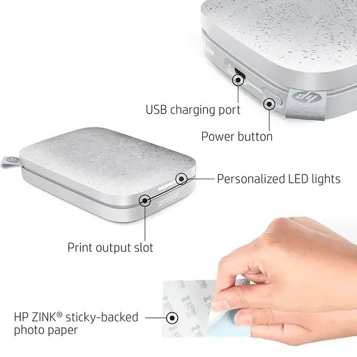 Портативний фотопринтер HP Sprocket 2x3 White (HPISPW) [141287] - фото 6