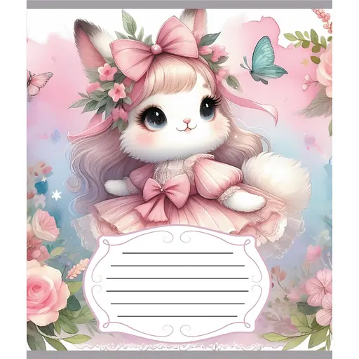 Зошит учнівський "Зайка" Leader 012-590522C-4 в косу лінію, 12 аркушів - фото 1