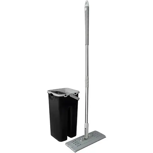 Набір для прибирання Zambak Plastik SMART Cleaner відро та швабра 8 л чорний (ZP-331) - фото 1