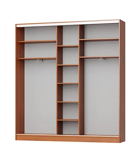 Шкаф-купе трехдверный MebelStar Стандарт AL 2ДСП/Зеркало 220x45x240 см Бетон (MBS-1850) - фото 2