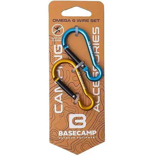 Набір карабінів Base Camp Omega 6 Straight Set 2 шт Blue/Orange (1033-BCP 61216)