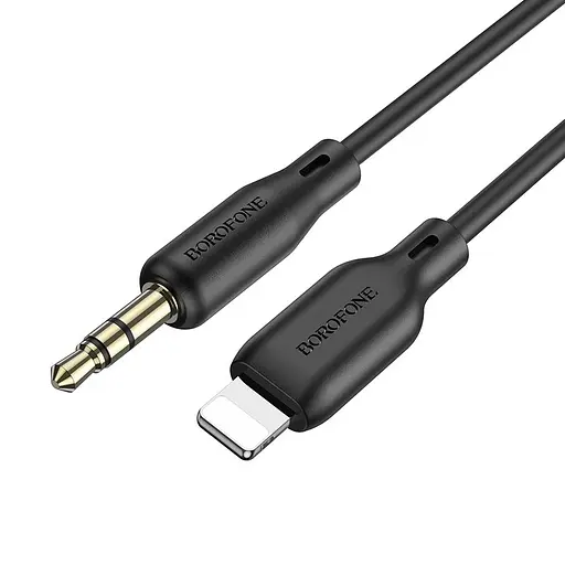 Аудіокабель BOROFONE BL18 iP silicone digital audio conversion cable Black - фото 1