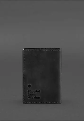 Кожаная обложка для военного билета офицера запаса 8.2 черная Crazy Horse - фото 6