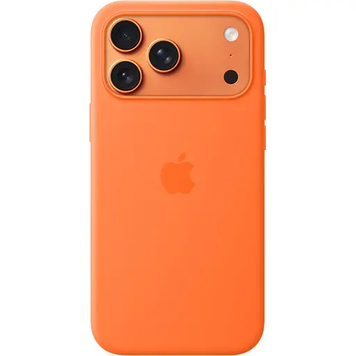 Чехол Silicone Case with Button, Animation & MagSafe для Apple iPhone 17 Pro Max Orange AAA (153248)