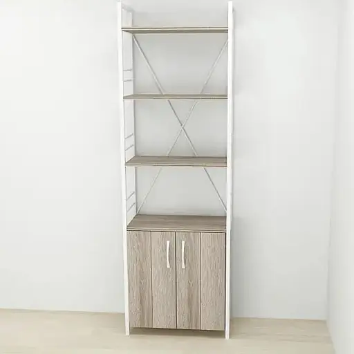 Етажерка 4/60 Ferrum-decor Серії Конект із тумбою 179x60x28 Білий ДСП Сонома Трюфель (FRD-104495)