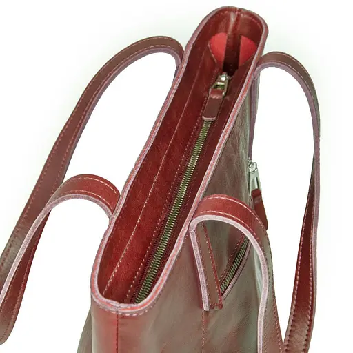 Кожаная женская сумка Grande Pelle 30х27х7 см sum0026623 - фото 4