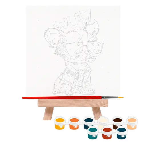 Картина за номерами Rosa Start Стильний песик 15х15 см з мольбертом - фото 3