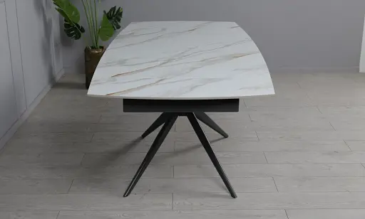 Стіл Віраж 1400/2000x900x750 молочний глянець чорні ноги - фото 7