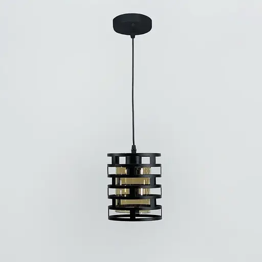 Підвісний світильник в металевому корпусі чорного кольору | Арт. 12728/1 | Line F - фото 1