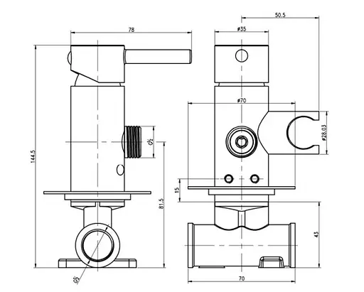 Набір гігієнічного душу Kohlman Axel brushed gold QW135AGDB, Золотий - фото 2