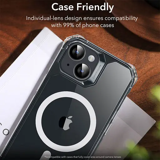 Захисне скло Epik Metal Classic на камеру у упак. для Apple iPhone 15, 6.1/15 Plus 6.7 Чорний/Midnight - фото 2