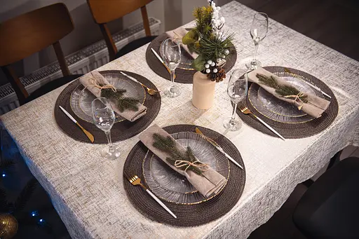 Скатерть Ardesto Shine 140х180см, 100% полиэстер, золотистый (ART08SG) - фото 7