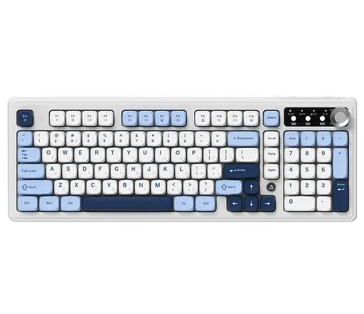 Клавіатура ігрова бездротова Ajazz AF-BGY-98 Plus White-Blue 2.4G/Bluetooth/USB - фото 2