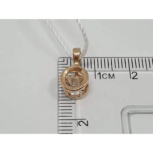 Золота підвіска Родинні коштовності з плаваючим фіанітом. 1740568 КР - фото 4