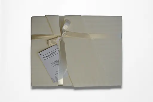 Постільна білизна Charlotte Cream Сатин-Stripe / простирадло на резинці 180x200см Cotton Shine pbe0052113 - фото 2