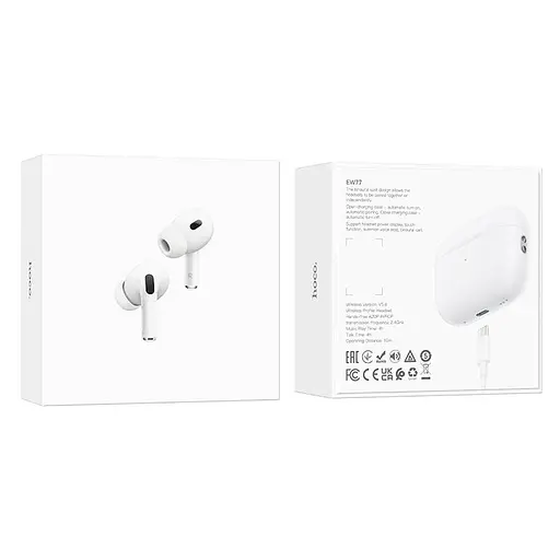 Бездротові вакуумні навушники Hoco EW77, BT5.4, TWS, 30mAh, 300mAh, 4h, white - фото 8