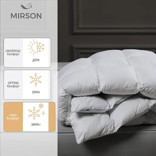 Ковдра пухова MirSon Raffaello 053, полуторна, 205x140, біла (2200000003584) - фото 3