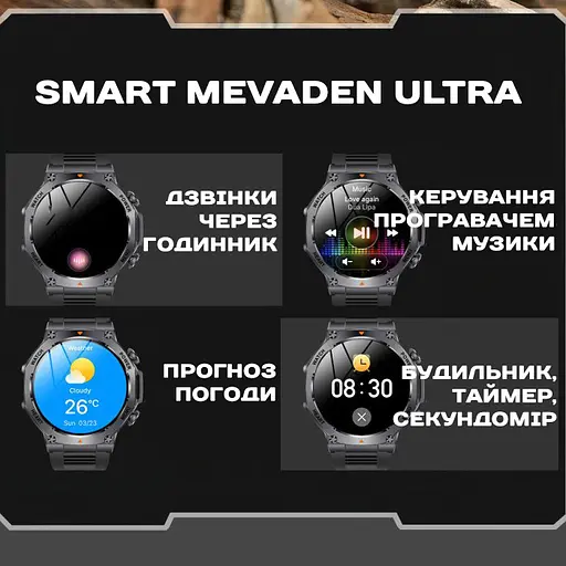 Годинник Smart Mevaden Ultra Rubber, 2 ремінця - фото 19
