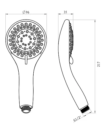 Ручной душ Imprese W100SL3B, Черный - фото 2