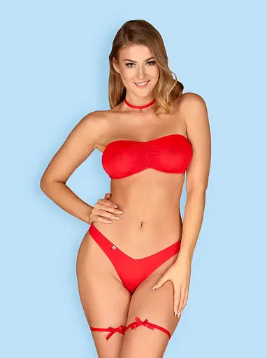 Комплект білизни Obsessive Kissmas L/XL червоний - фото 3