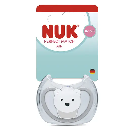 Пустышка Nuk Perfect Match Air силиконовая размер 2 6-18 мес. медведь (3954158) - фото 2
