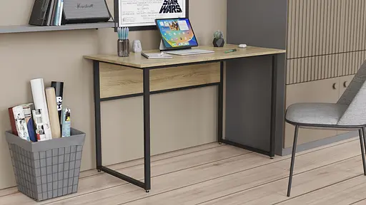 Компьютерный стол Ferrum-decor Коди 75x100x60 черный ДСП Дуб Сонома 16мм (FRD-103732) - фото 4