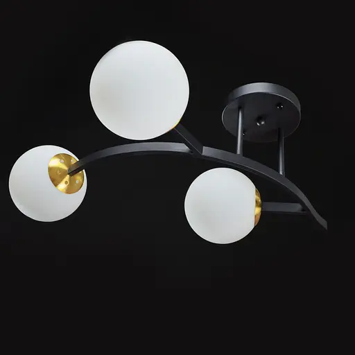 Люстра потолочная Brille в спальню Е27 60W BK/WH (BR-01 644C/3) - фото 6