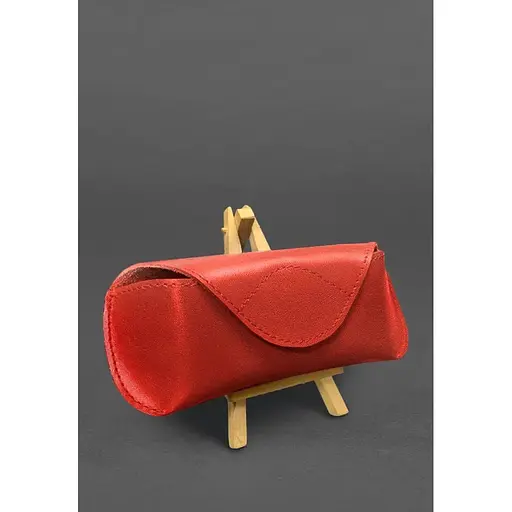 Кожаный чехол для очков BlankNote с клапаном на магните Красный Краст - фото 5